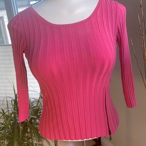 WR 9000 Hot Pink Silk and Spandex Medium Ribbed Top